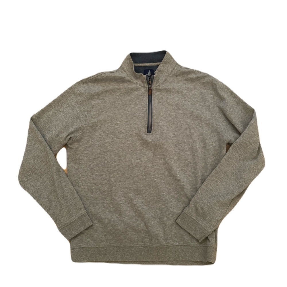 johnnie-O Sully 1/4 Zip Pullover Sweater Men's Size Medium Light Grey Golf